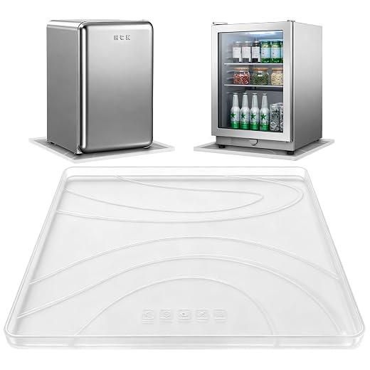 Mini Fridge Silicone Mat,19.7"x19.7"x0.5" Under Refrigerator Mat, Mini Fridge Drip Pan Prevent Water Leakage,Floor Damage,Protect Mat for Small Fridge,Refrigerator,Freezer-Translucent