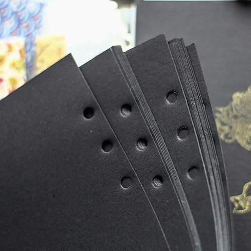 Miniatura 4 de Recambio de planificador A5, insertos de planificador A5, repuesto de carpeta de 6 anillas, papel negro para carpeta recargable Filofax, todo en