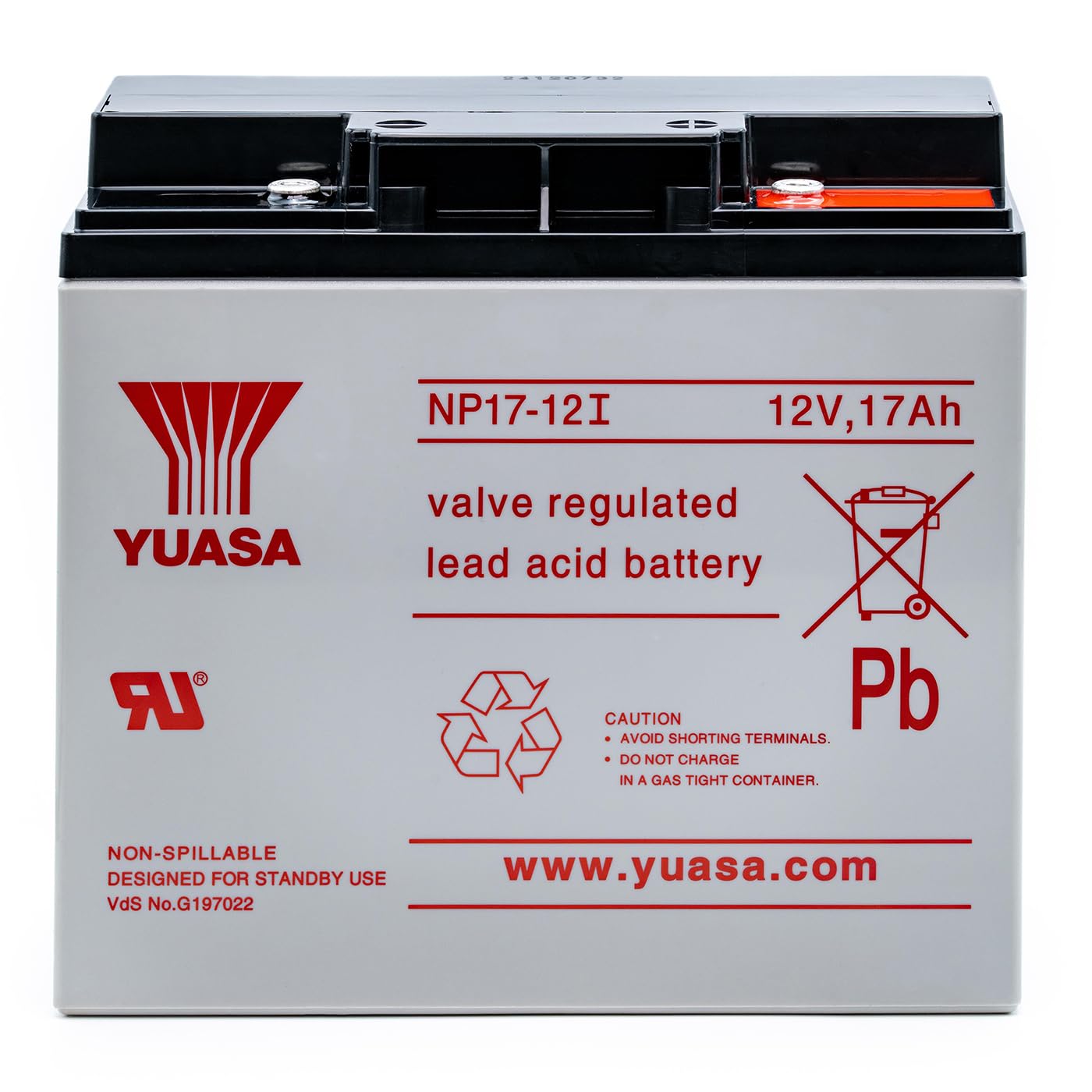 Yuasa NP17-12I 12V 17Ah - Yuasa NP Serie Bereitschafts- und zyklische VRLA-Batterie (1 Stück)
