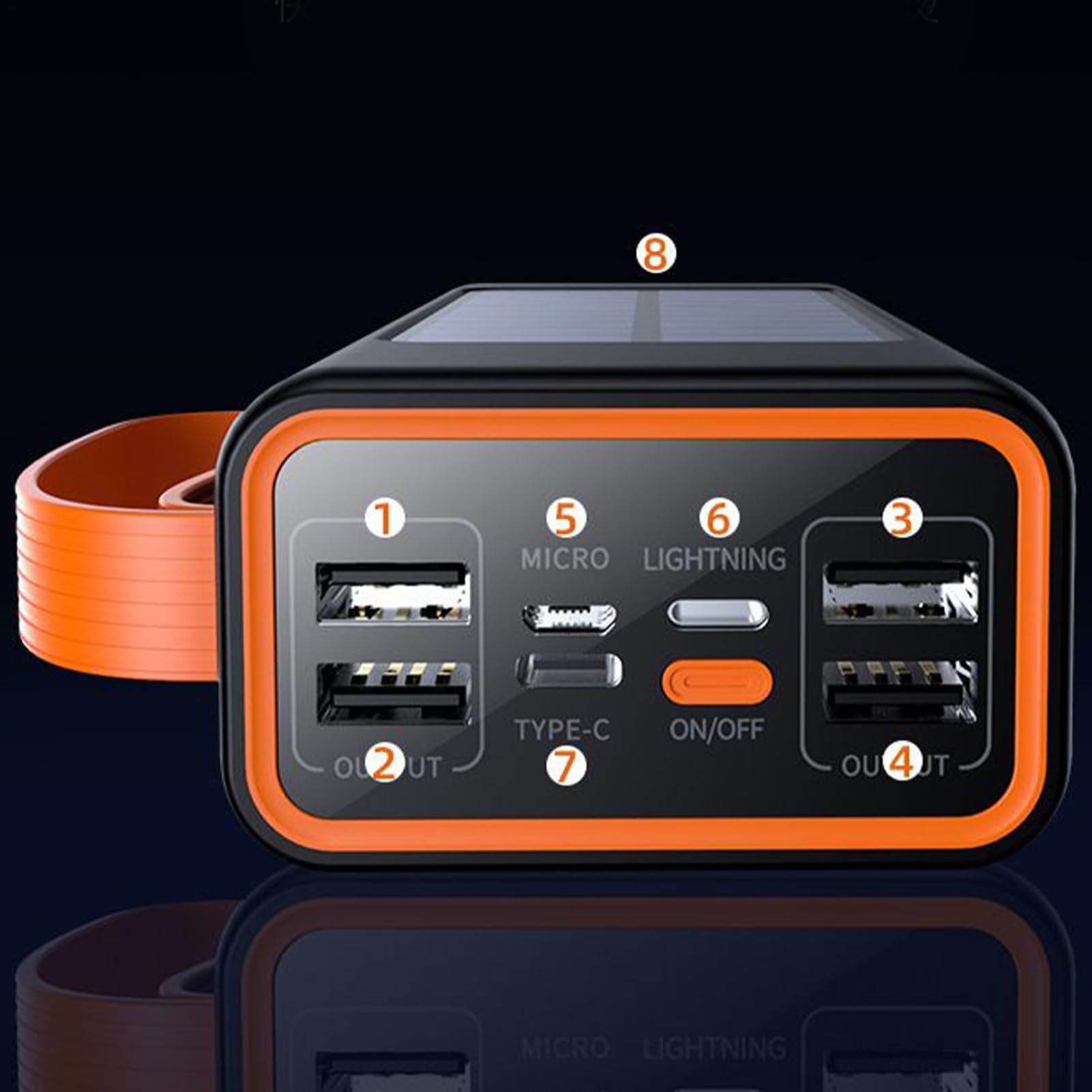 Chargeur Solaire Portable Power Bank Solaire avec Panneau Intégré