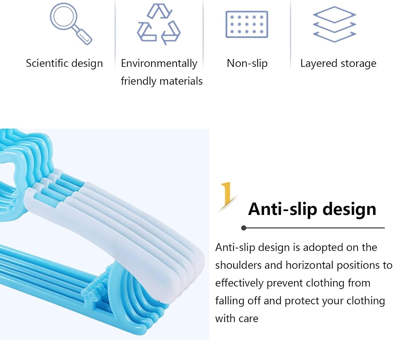 Large Adjustable Children’s Plastic Hangers, Space-Saving Lightweight Hangers with Anti-Slip Design, for Coats, Shirts, Pants Clothes (C 20pcs)(35pcs)