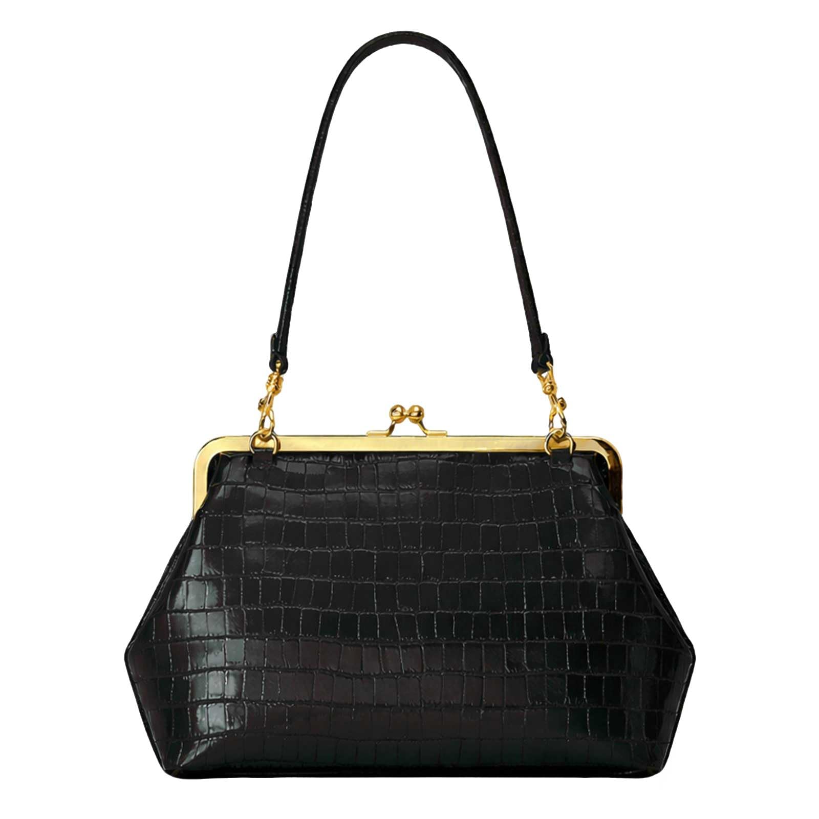Bolso de mujer vintage estilo clásico con asa superior de PU, gran capacidad, cierre de beso, bandolera desmontable para viajes, compras, trabajo, fiesta y uso diario