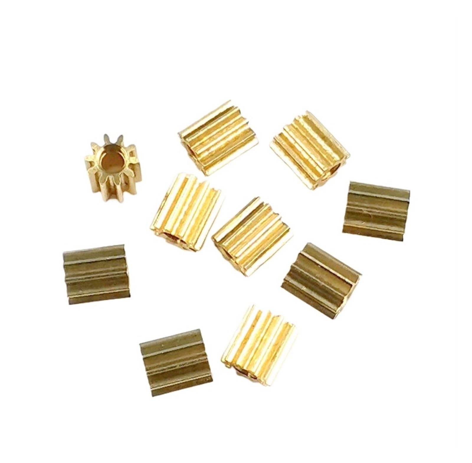 Bevel Gear Pinion Hardware Mechanical 10pcs 101.5A/ 102A Copper Gear 10 Teeth Hole 1.5mm/ 2mm Tight Fitting Small Module Pinions(2mm Tight)