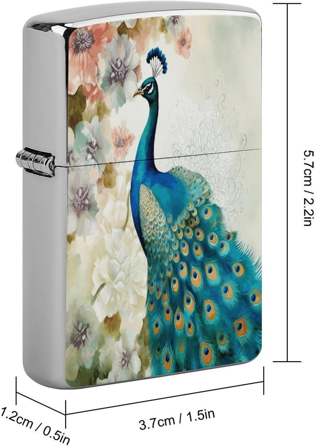 Beautiful Peacock and Floral Lighter Case Cover Lighter Shell