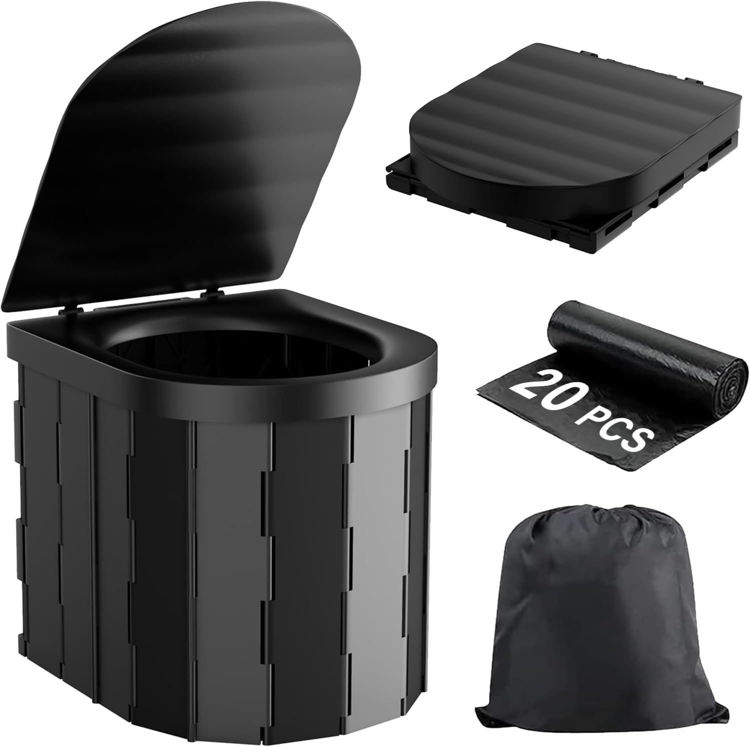 Vivo Foldable Toilet Compact Portable Toilet Potty Loo Seat Travel Camping Bucket