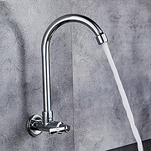 Grifo de cocina frío individual con caño giratorio para lavaderos y patios
