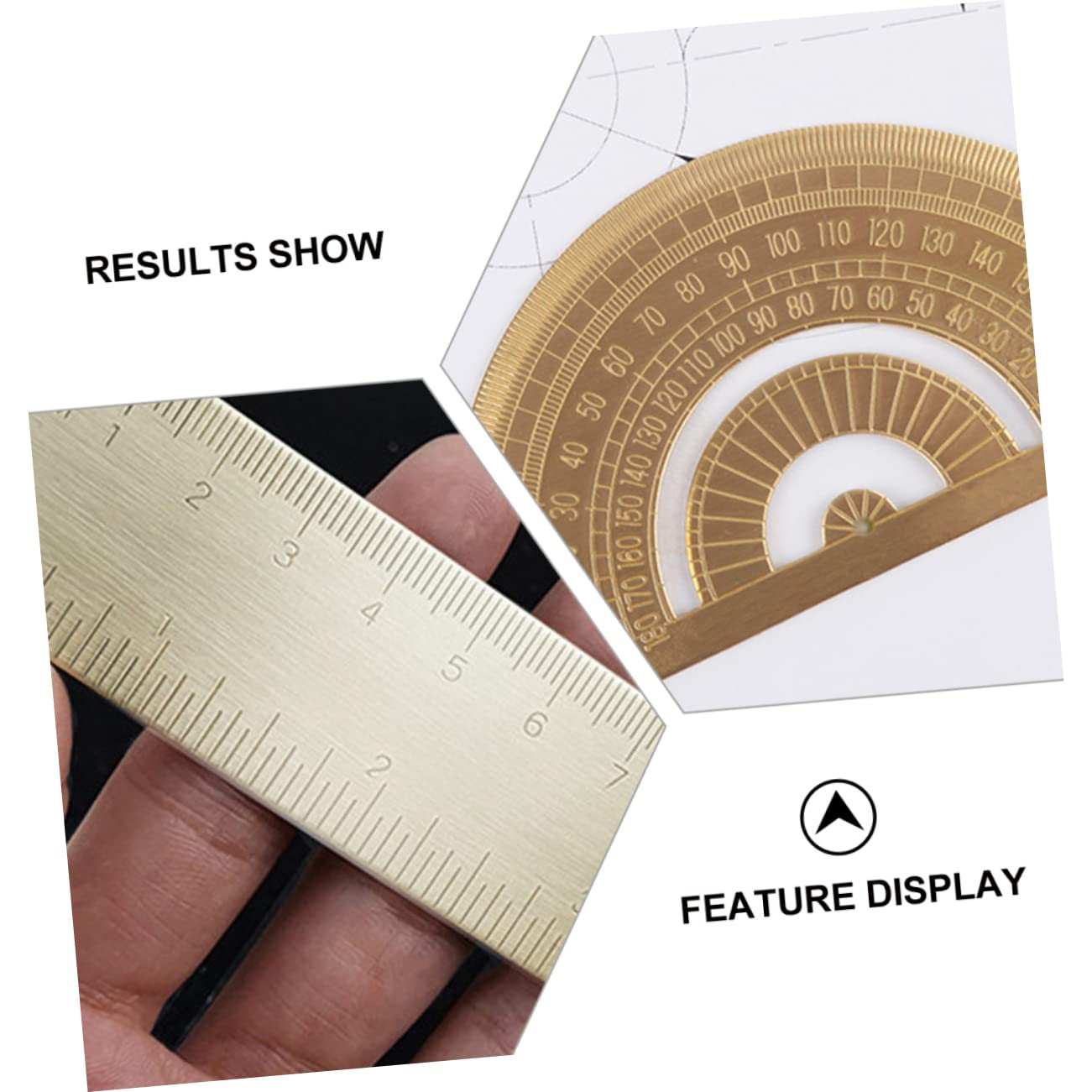 3sets Righello Triangolo e Goniometro Kit Per Studenti e Insegnanti Precisione Facile Usare