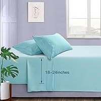 Vista 21 de Manyshofu - Juego de sábanas de microfibra con bolsillo profundo para cama individual - Sábanas y fundas de almohada de lujo de hotel de 1800 hilos