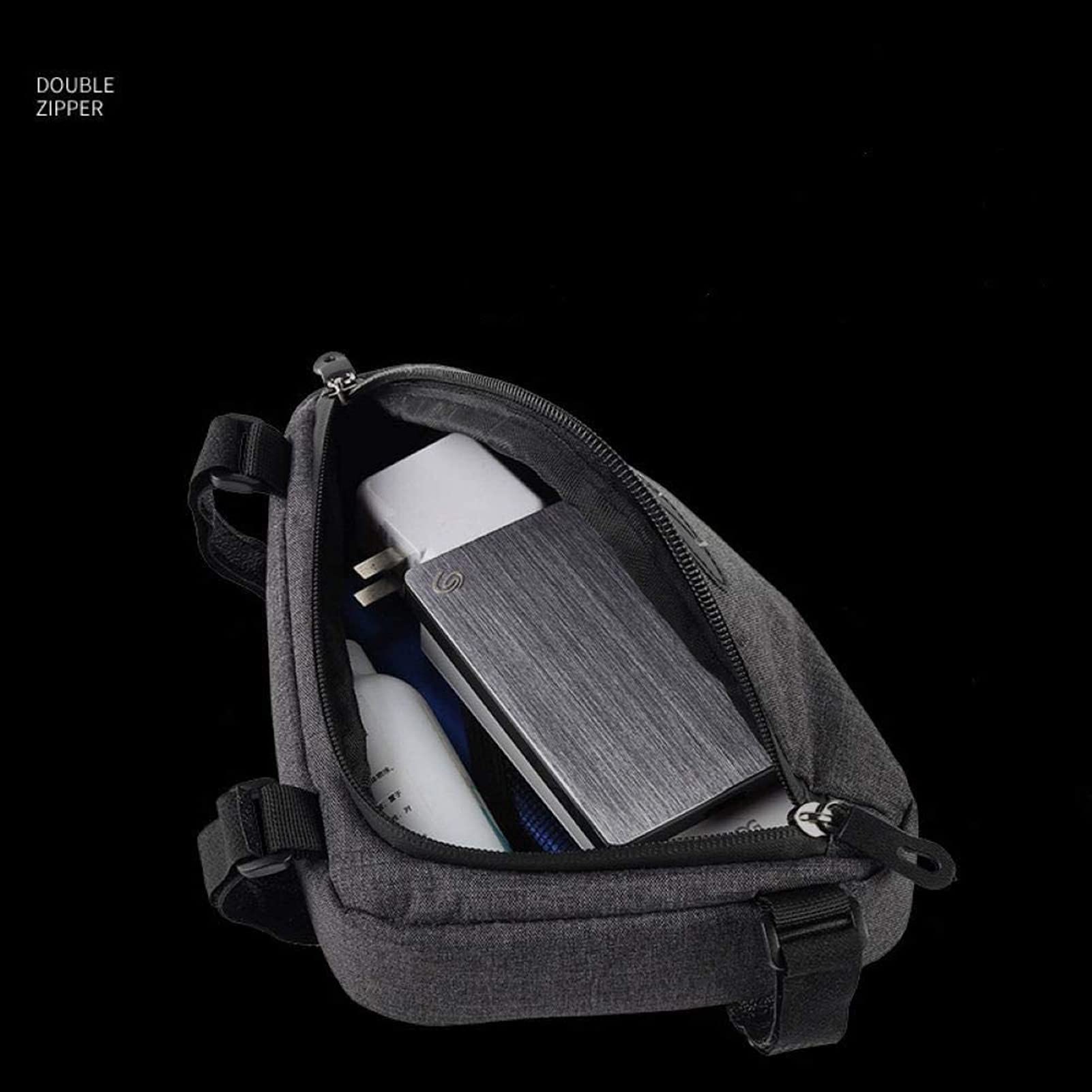 SSDD Fahrradtasche Reflektierende Fahrrad Dreiecktasche Mountainbike Werkzeugtasche Fahrrad Daunen Schlauchbeutel Reiten Vordere Strahlbeutel (2 Stück)