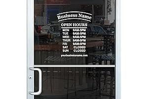 Free Squeegee and Easy Install Manual Business Hours Sign for Window