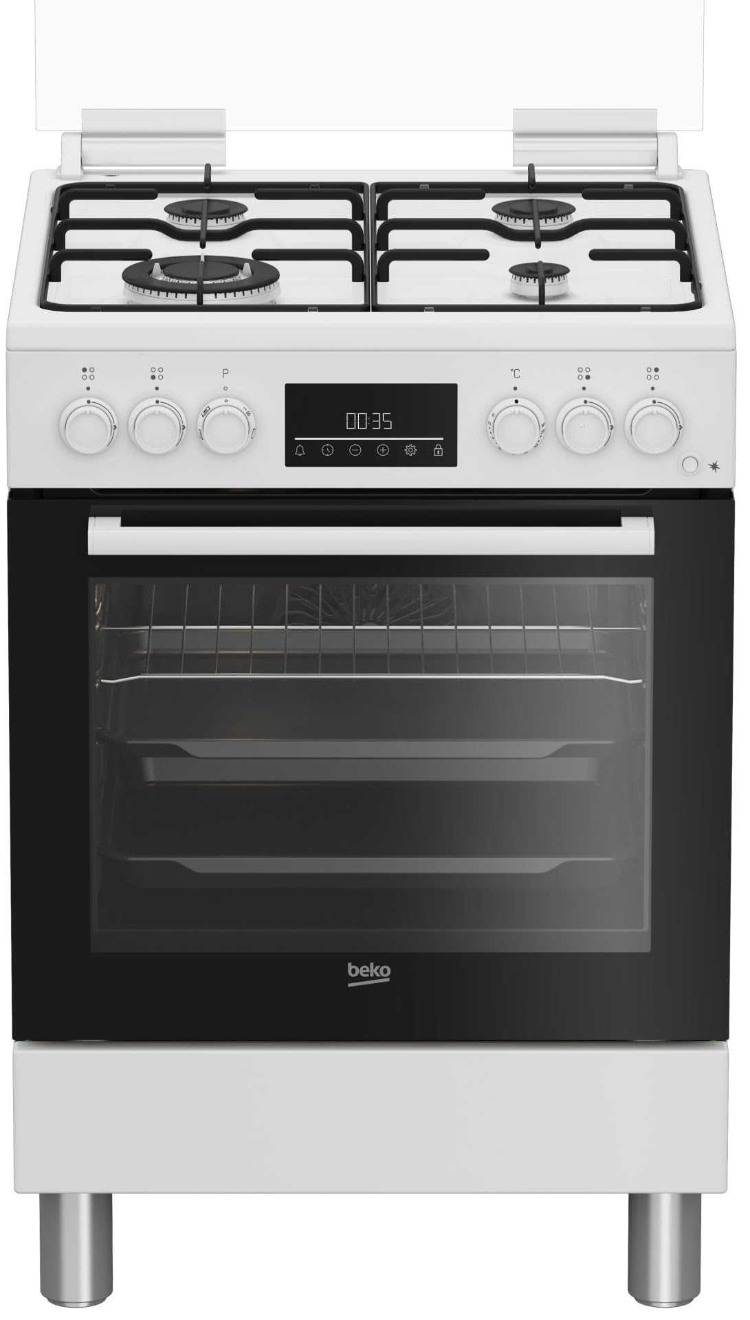 FBE62310GW - Cucina a gas con forno elettrico, 4 fuochi, 60x60 cm, colore Bianco, Classe energetica A