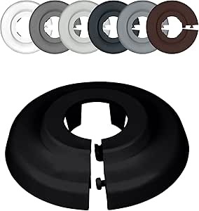 FUX Verwarmingsbuis-rozetten, enkel, 2 stuks, 8 mm - 60,3 mm, verwarming, buisafdekking, afdekrozetten van radiatoren, polypropyleen in speciale kleuren (14 mm, RAL 9016