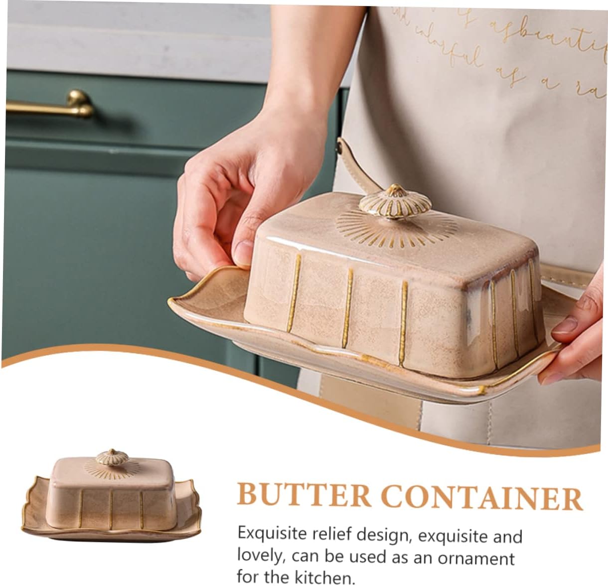 Ceramic Butter Service Dish with Cover Rectangular European Style Butter Plate for Fresh Storage and Serving Snacks at Home Restaurants