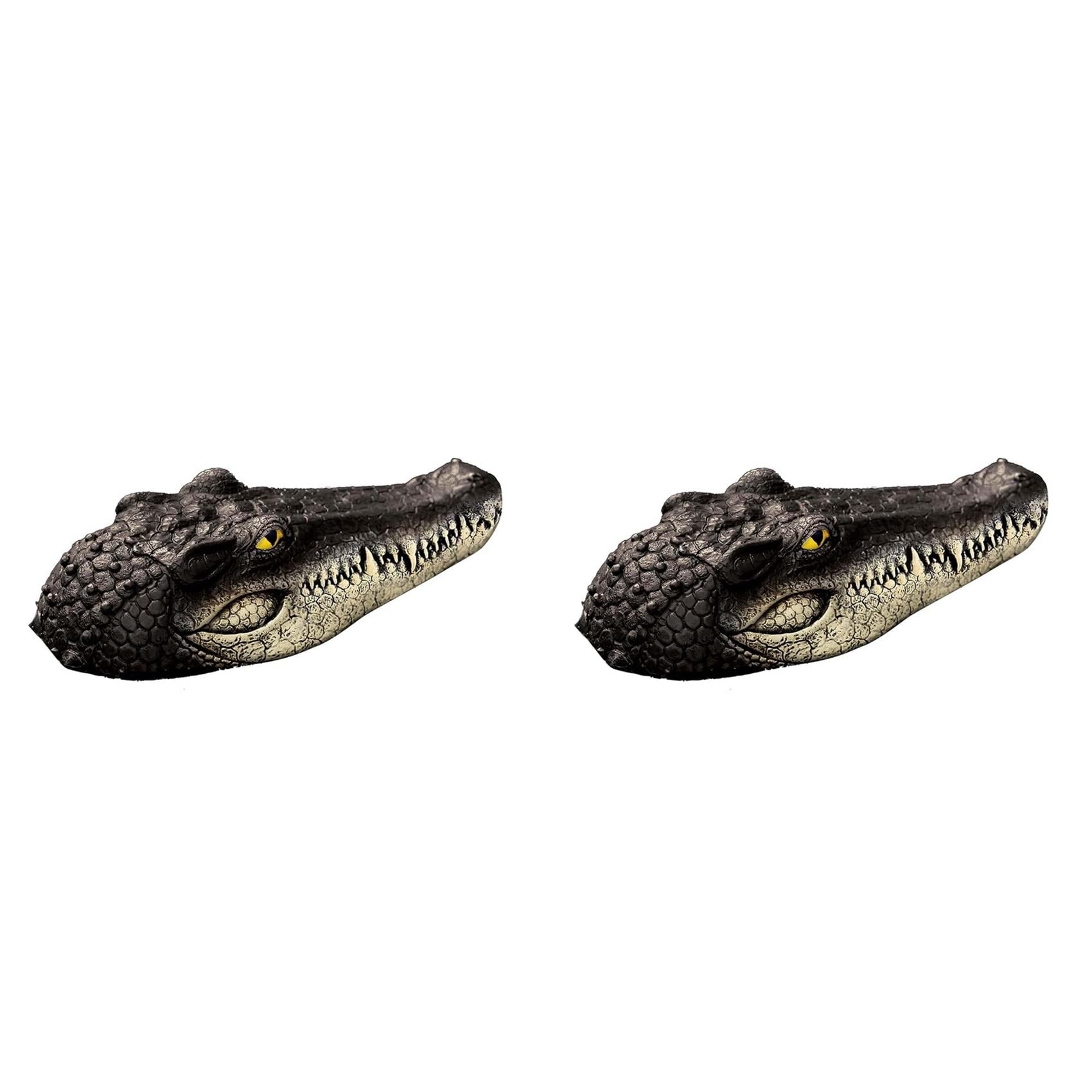 2 Cabeza de cocodrilo flotante de resina para estanque y piscina