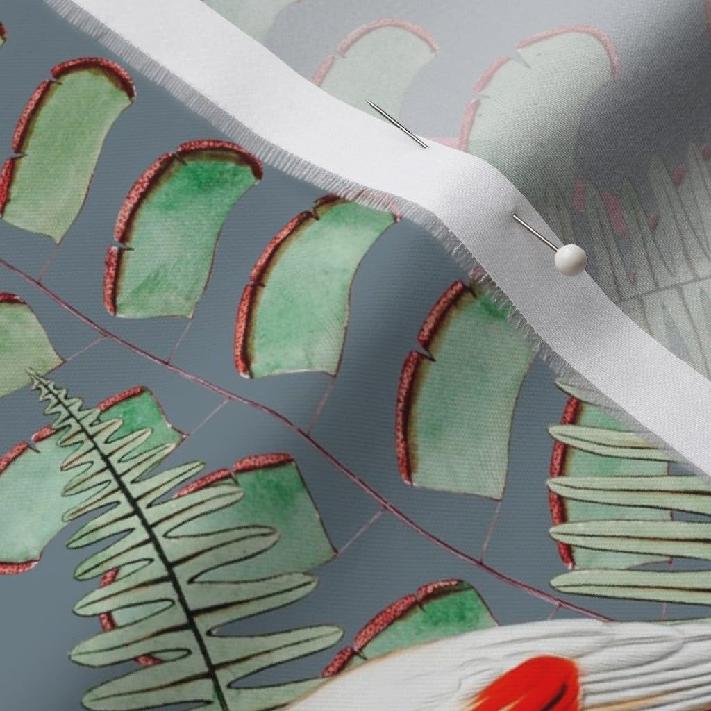 Spoonflower Fabric - Cranes Herons Slate Blue Gray Large Scale Birds Wildlife Coastal Printed on Organic Cotton Sateen Fabric by The Yard - Sewing Quilting Apparel Home Decor