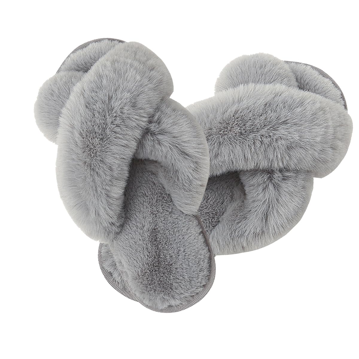 Milaloko Frauen Fluffy Cross Band Haus Hausschuhe Fuzzy Open Toe Hausschuhe Gemütliche Plüsch Slip-on Home Schuhe Indoor Outdoor