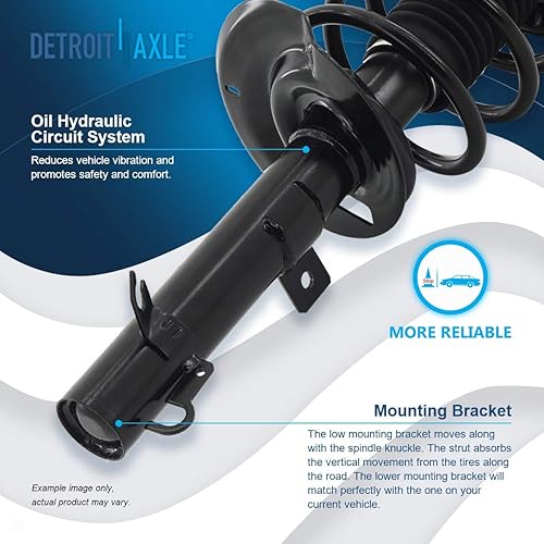 Miniatura 250 de Detroit Axle - Puntal delantero para Hyundai Sonata 2012-2014 2012-2015 Kia Optima, puntal lateral izquierdo con montaje de resorte helicoidal 2013