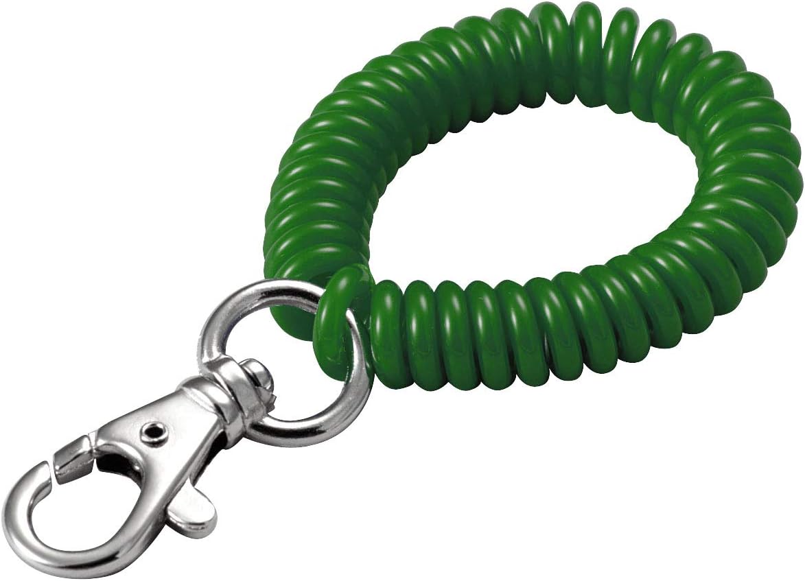 Lucky Line 2” Diameter Spiral Wrist Coil with Trigger Snap, Flexible Wrist Band Key Chain Bracelet, Stretches to 12”, Blue (407351) image 5