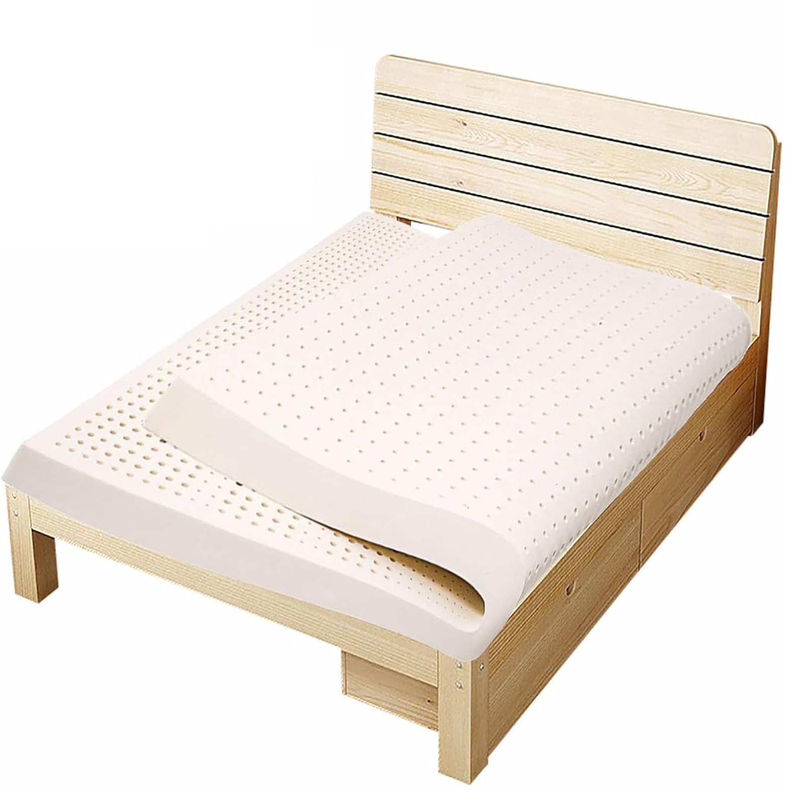 Coussin de nuque en latex naturel - Respirant, de table - Épaisseur de 5/7,5/10 cm - Soutien idéal pour soulager les douleurs cervicales - Taille 90 x 220 cm / 35x87in