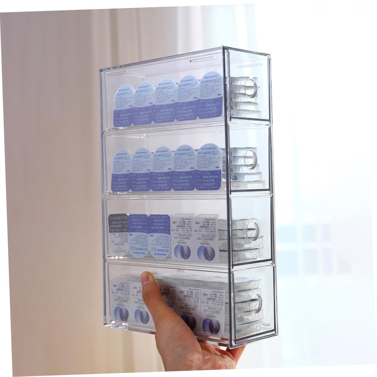 Gatuida Organizer per Conservare e Organizzare Cosmetici in Acrilico Trasparente per Trucco 4 Scomparti e Cassetti Impilabili, Semplice e Raffinato