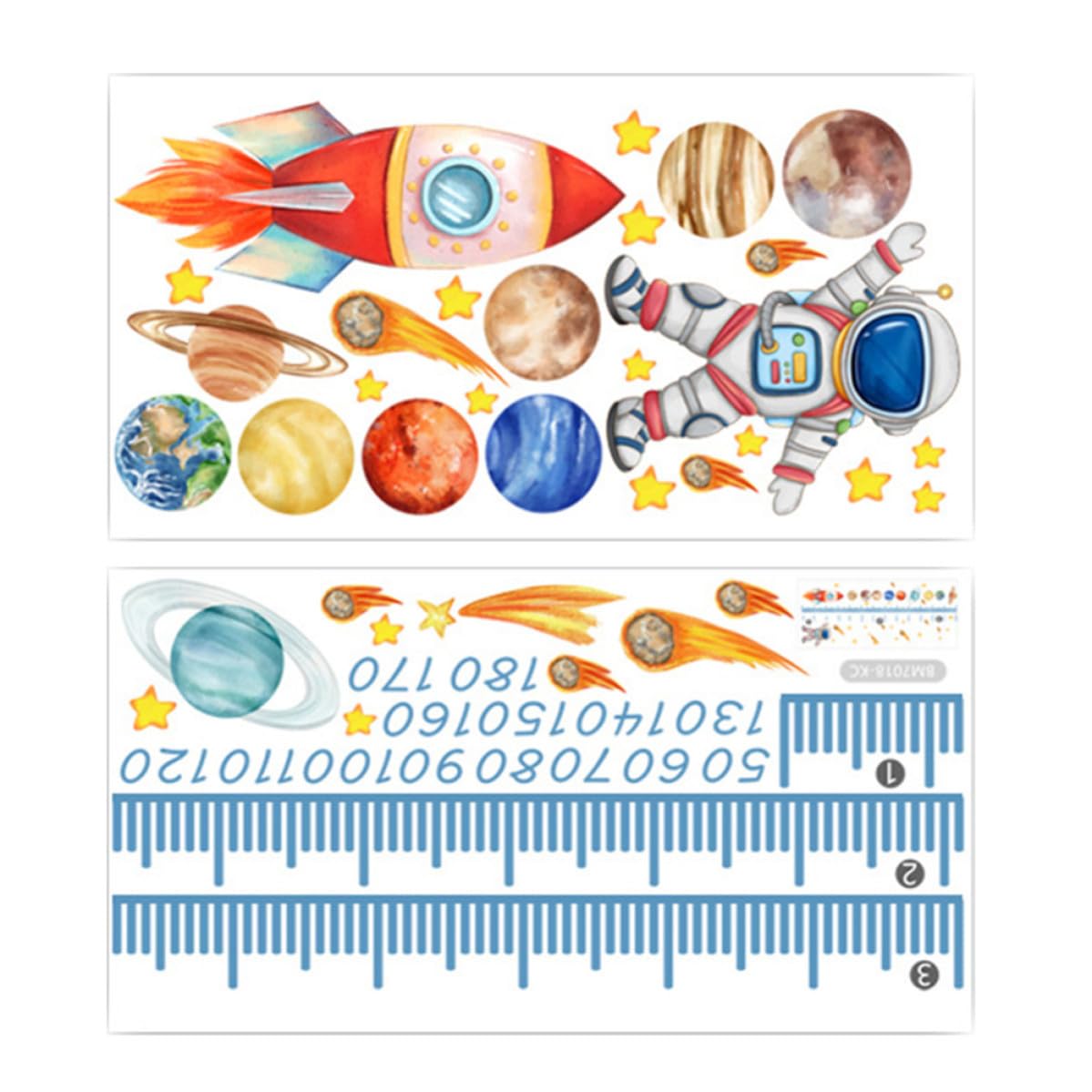 SOESFOUFU Astronaut Height Chart Wall Sticker for Nursery Room, PVC Material, Wear Resistant Wall Decoration, Creative and Fun Design for Measuring Height