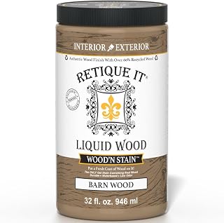 Retique It Wood'n Stain - Liquid Wood Gel Stain Interior/Exterior (32 oz (Quart), 45 Barn Wood)