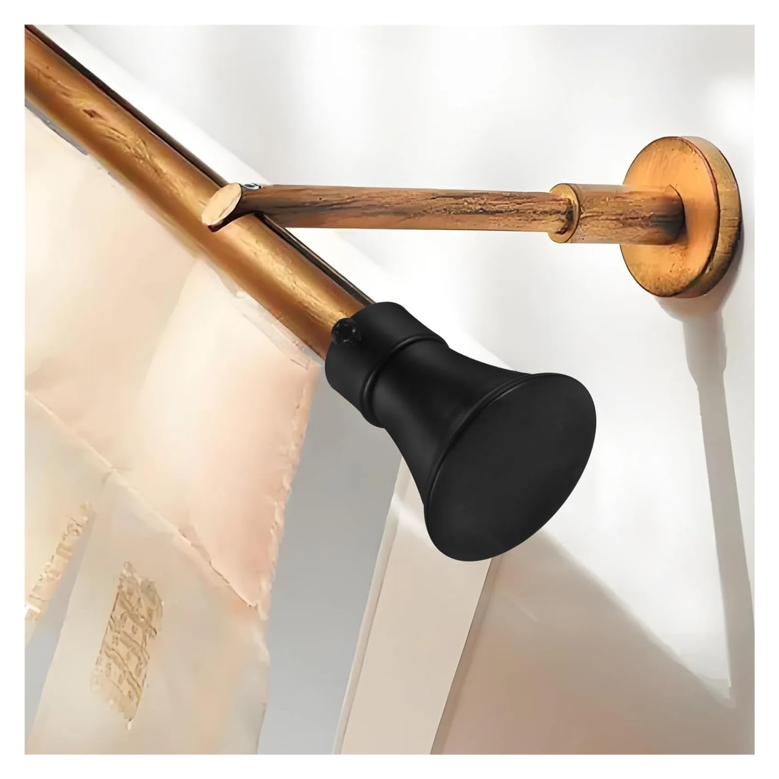 Lot de 6 embouts de tringle à rideaux en fer noir - Têtes décoratives pour tringles à rideaux