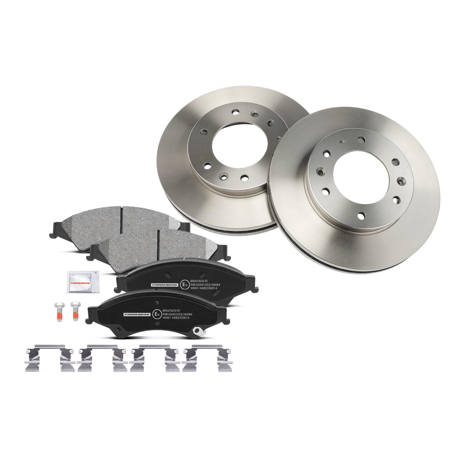Frankberg 2 discos de freno + 4 pastillas de freno | AB311125AB, AB311125AC; Compatible con: Ranger TKE