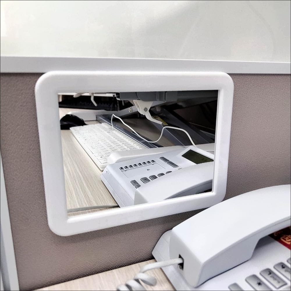 10 Pack White Magnetic Locker Mirror,5" x 7" Iocker Mirror Magnetic - Small Mirrors for School Locker, Bathroom, Workshop Toolbox, Office Cabinet,Easy Install