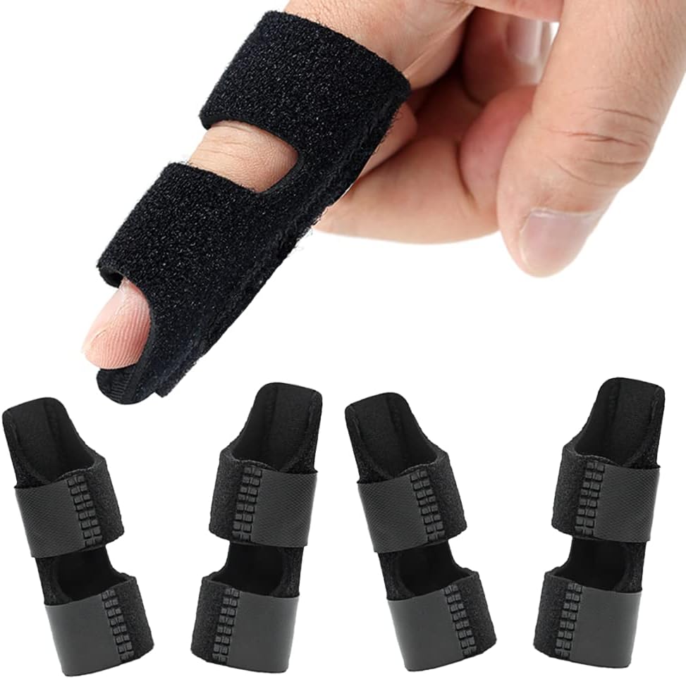 4 Pcs Trigger Finger Splints,Finger Brace,Finger Knuckle Immobilization,Broken Finger Protector, Broken Fingers Straightening,Arthritis Relief,Pain Relief,Fits Index Finger,Middle Finger,Ring Finger