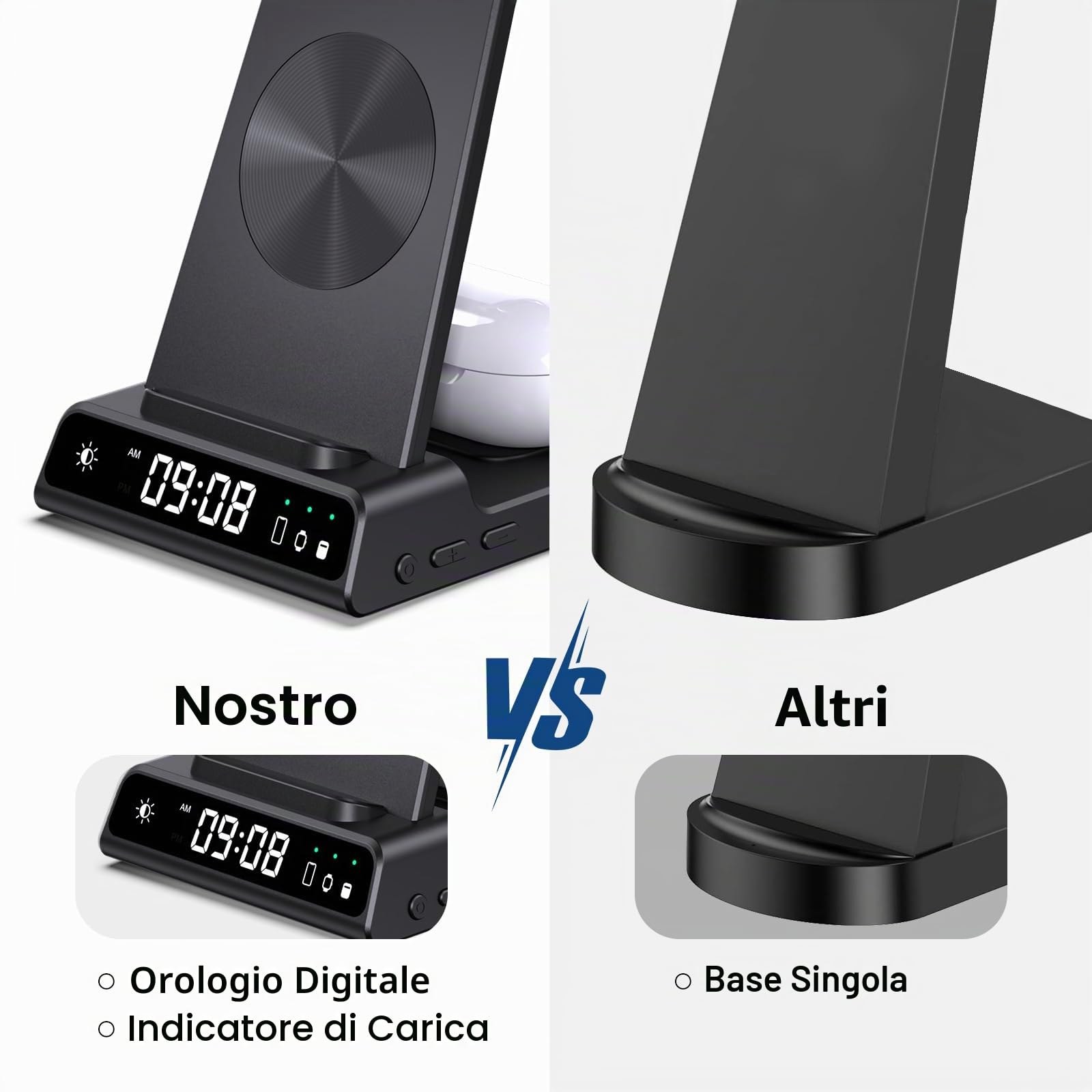Caricatore Wireless 3 in 1 per Samsung S26 Ultra, Stazione di Ricarica per Samsung S26+/S25 Ultra/S24/S23/Z Flip 7/Z Fold 6, Base Ricarica Wireless per Samsung Galaxy Watch 8/Ultra/7/6/5, Galaxy Buds