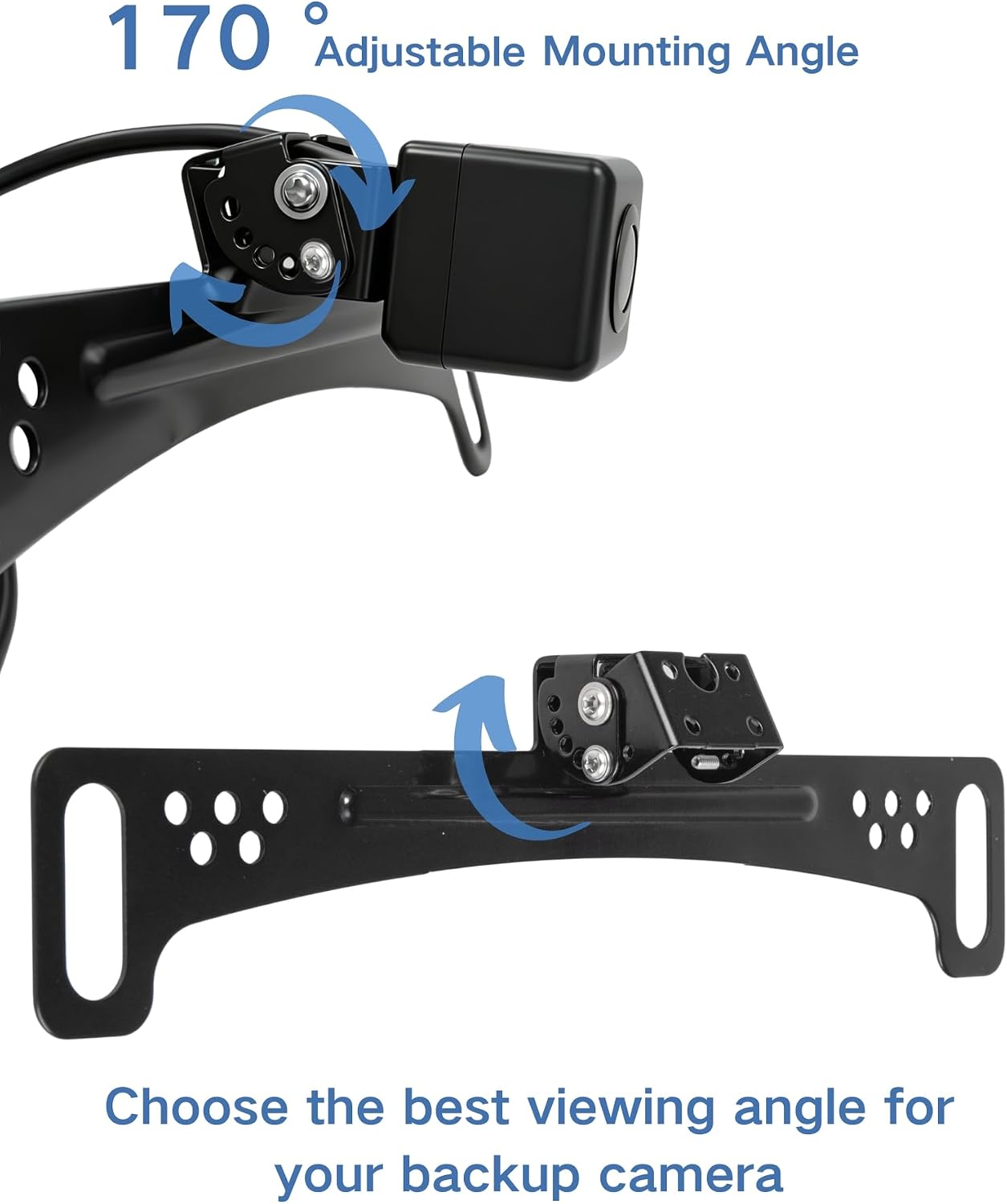EWAY Universal Rear View Camera Bracket for License Plate, Stainless Steel