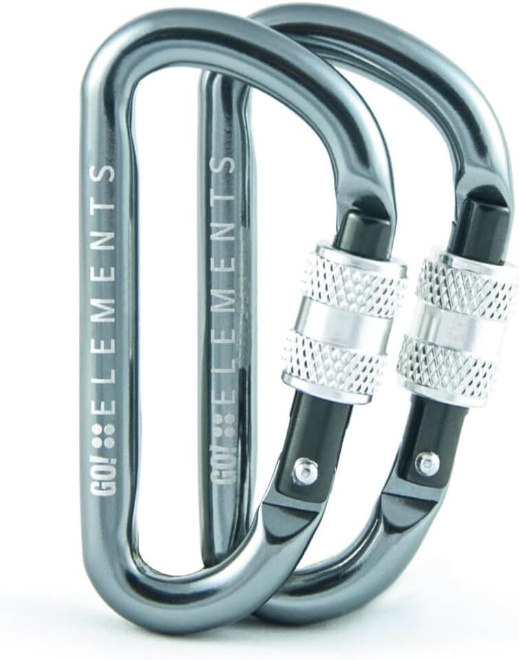 GO!elements Carabiner Key Ring Micro 6 Mini Carabiner Hook Small with Screw Cap