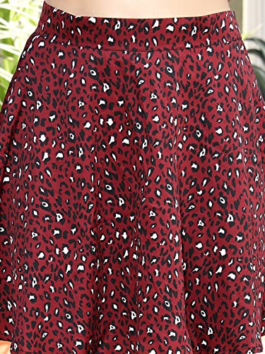 Image of Sera Women's Floral Print Black Viscose Rayon A-Line Casual Mini Skirt