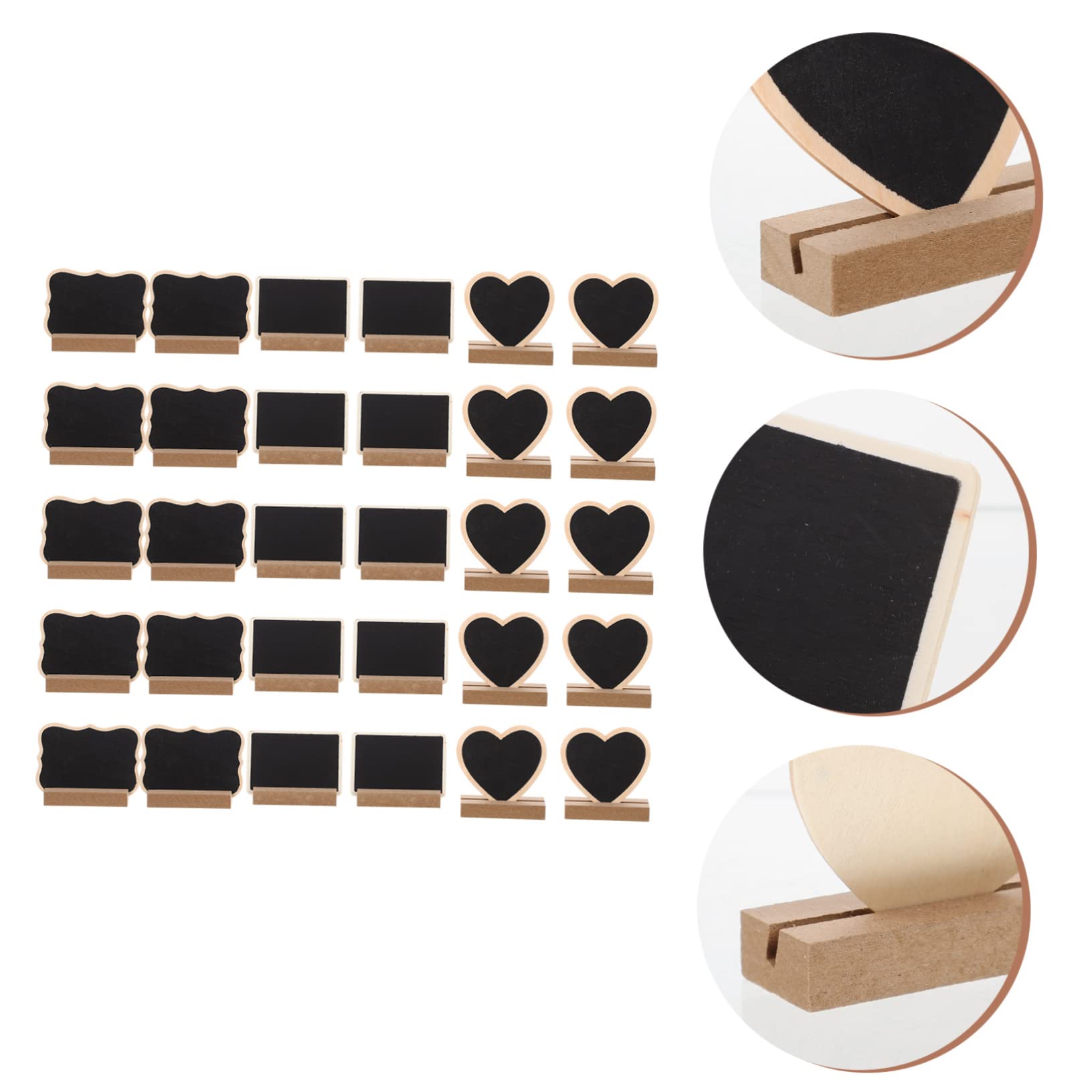 Holz Memoboard Doppelseitig, 30 Satz, Wiederverwendbare Kreidetafel | Tischtafel für Hochzeitsspeisen, Wohnraumdeko, Einfache Montage, Langlebig
