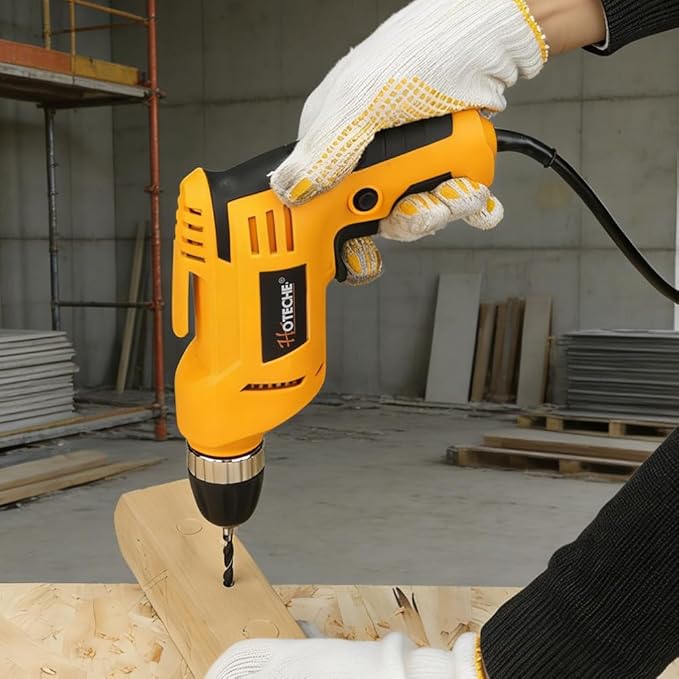Taladro Eléctrico Hoteche 550W, 10mm Metal/30mm Madera, 0-2200rpm miniatura 2