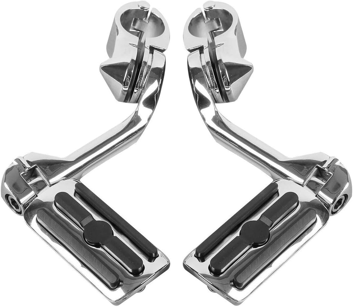 1.25" 32 mm Long Angled Adjustable Highway foot Pegs Crash Bar Mount for Chief 1999-2003 2009-2020 for Chieftain 2014-2020 for Goldwing F6B 2013-2017 for Raider 2008-2009 for VTX1800