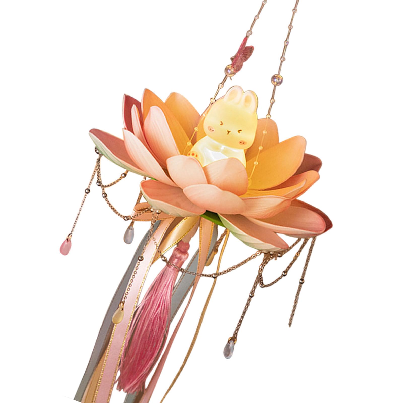 Buxuaaaa Flower and Rabbits Light Decorative Rabbits and Flower Autumn Light Charm for Indoor Outdoors Use Celebration