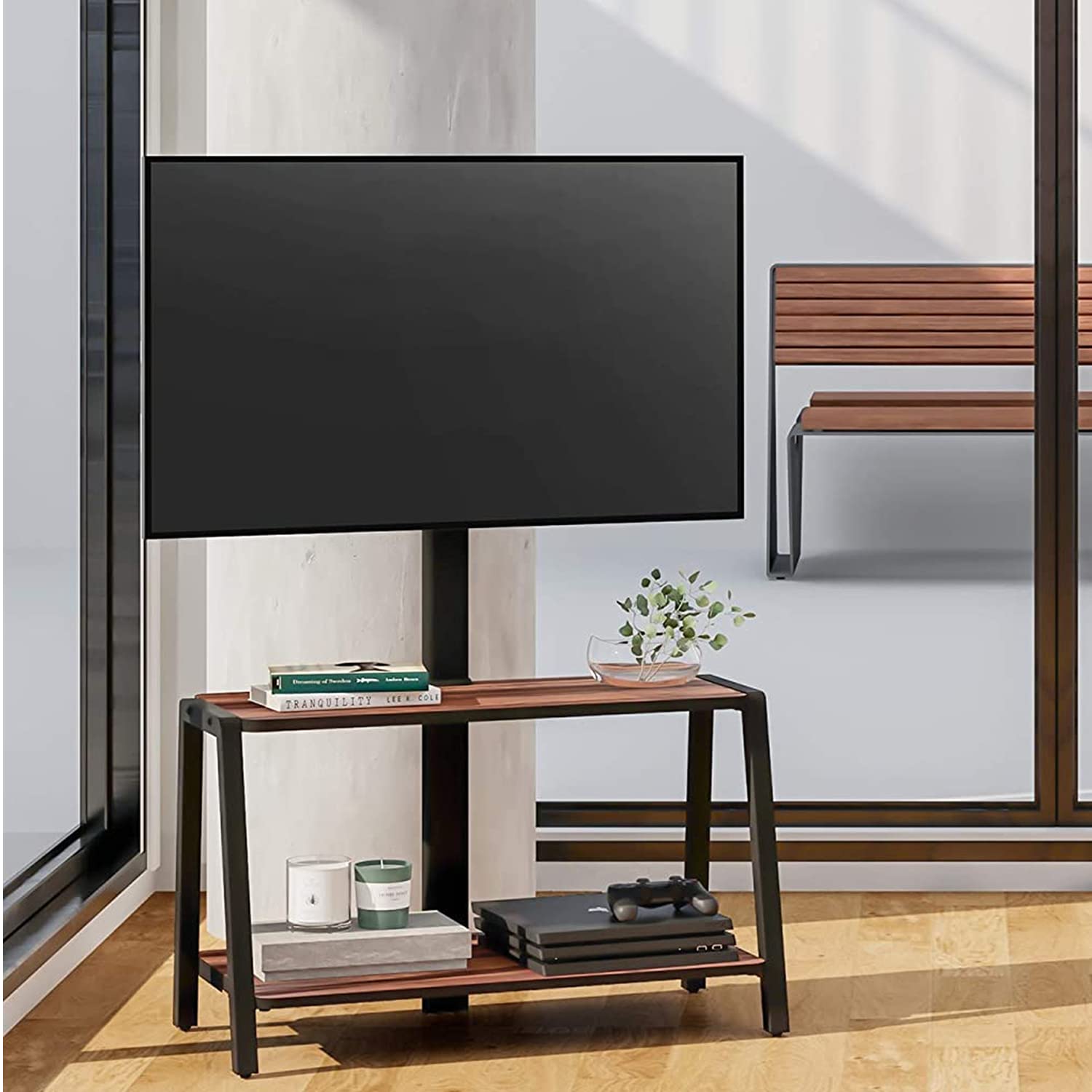 Buy FITUEYES Wood TV Stand with Mount for 3255 inch TVs, 2 Tier