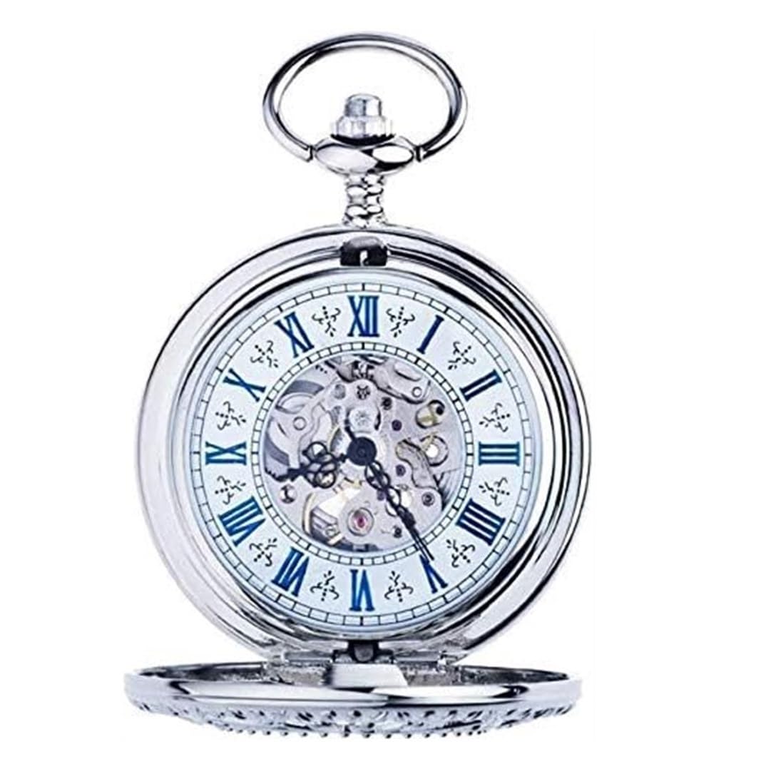 Reloj de Bolsillo Unisex Reloj De Bolsillo Mecánico Vintage, Cadena Suéter Hueco Tallado En Concha Clásico Fiestas