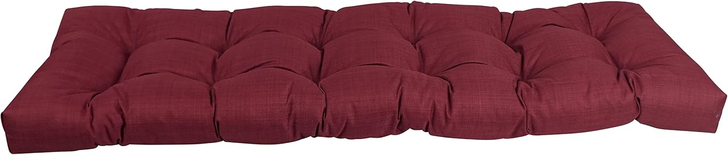 Blazing Needles Indoor/Outdoor Tufted Bench Cushion, 60" Wide, Merlot