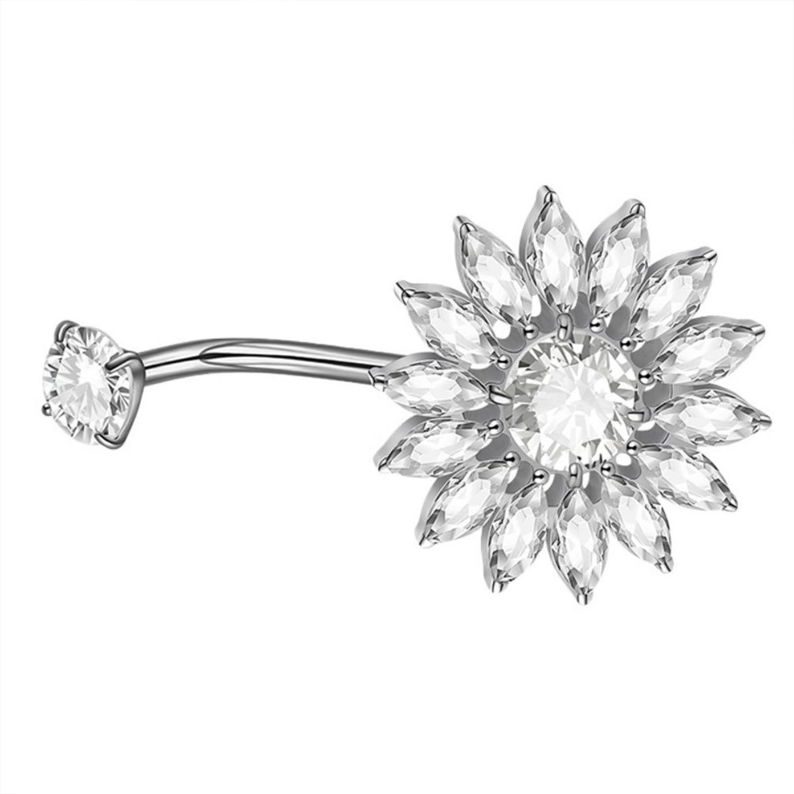 Per ombelico Abiti facili da abbinare che migliorano proprio fascino Texture in lega per appassionati della moderna Piercing per la pancia con fiori per ombelico eleganti