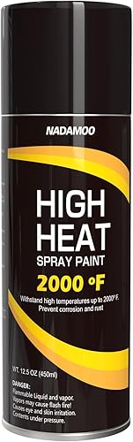NADAMOO Pintura en aerosol de alta temperatura para metal, acabado mate, para barbacoa y estufa, resistente a altas temperaturas hasta 2000 F, 1