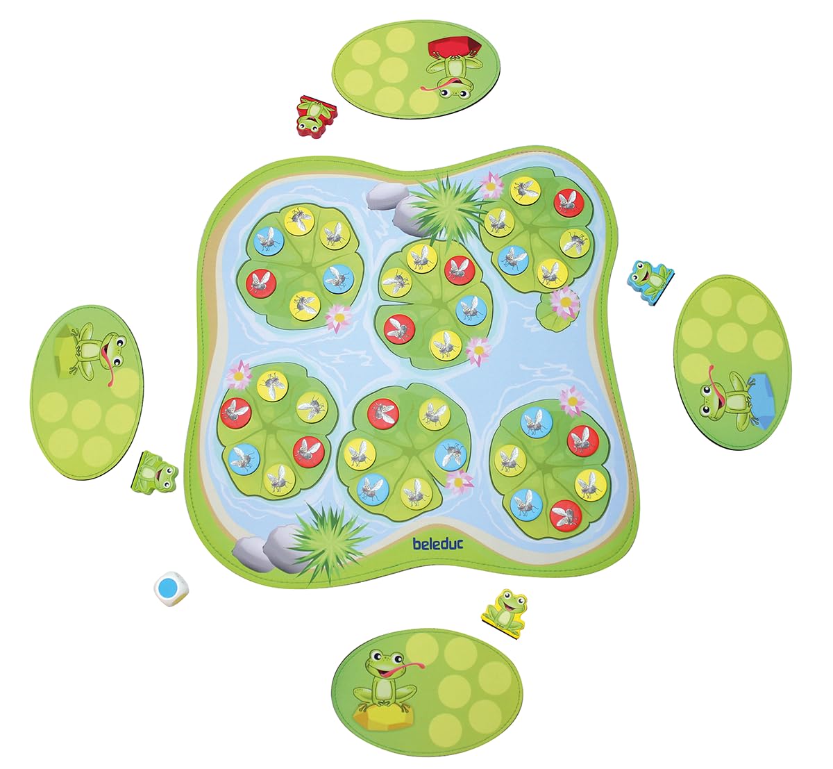 Beleduc Quaki - Tapis de Jeu de Grenouilles Magnétiques - Développement de la Mémoire et Apprendre Les Couleurs pour Enfants 3 Ans - Cadeau Fille Garçon - Jeu Éveil, Motricité