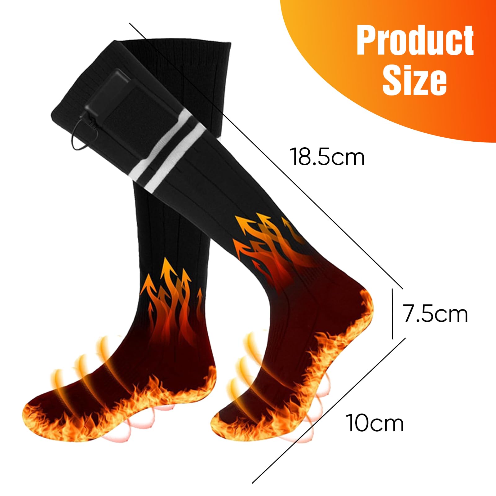 YOOHBERRYS Calze Riscaldate, Calzini Riscaldanti Elettrici con 8500mAh Rechargeable Batteria, Controllo Dell'app Fino a 70 Gradi, Elettricamente Heated Socks per Sci Campeggio Pesca Ciclismo