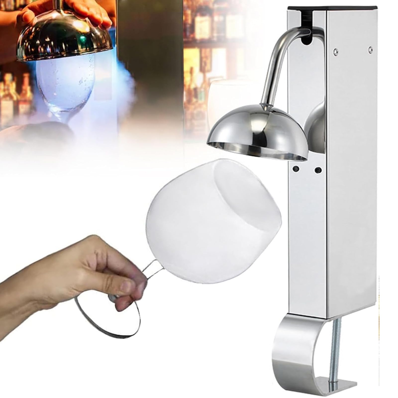 Mini enfriador de vidrio para tazas y vasos, enfriador de bebidas de acero inoxidable de enfriamiento instantáneo para bar, -40 °C en 6 segundos, ideal para cócteles y cerveza