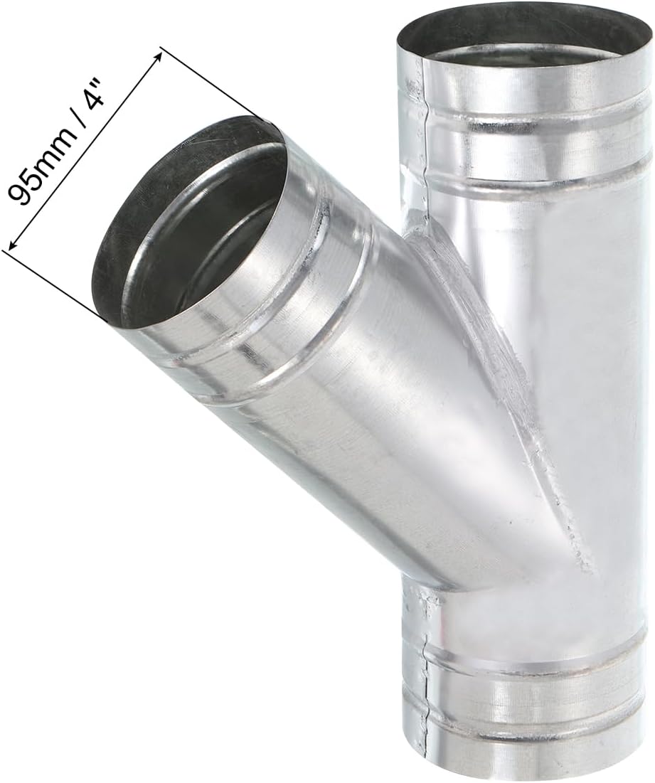 PATIKIL 3.7 Inch 3 Way Duct Splitter, Y Connector Air Vent Duct Hose Exhaust Pipe Adapter Joint for Dryer Exhaust Fan Vent Systems HVAC