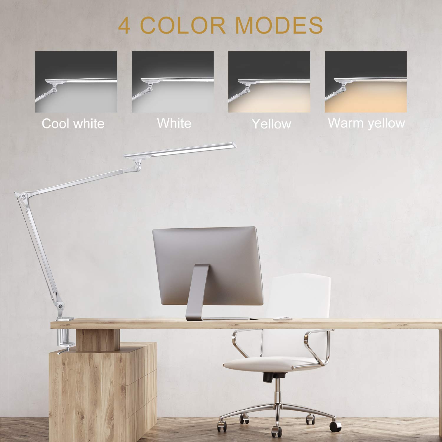 PHIVE LED Architect Desk Lamp, Clamp on Drafting Table Lamp, EyeCaring