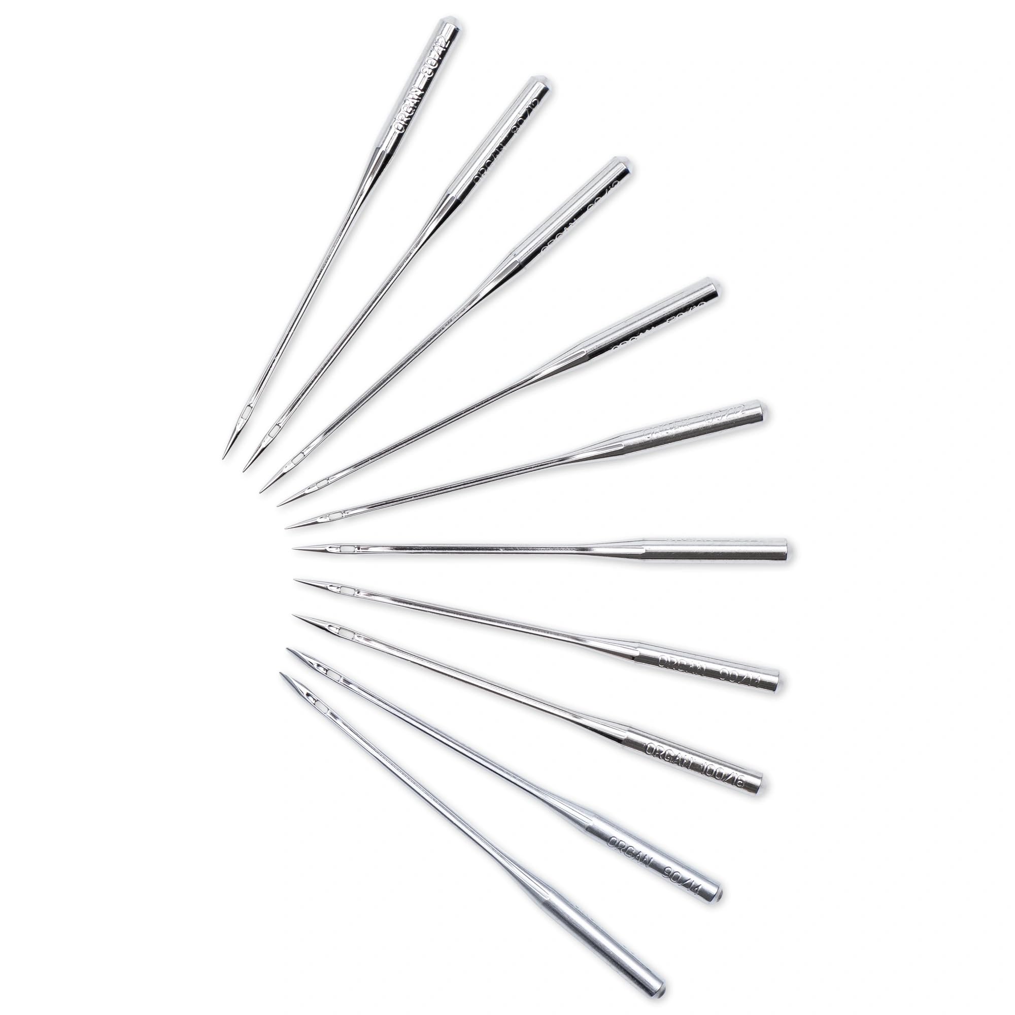 Set Aghi Per Macchina Da Cucire – 11 Pezzi – Jersey, Universali E Pelle – 130/705 H – Codolo Piatto – Per Tessuti Elastici, Normali E Cuoio