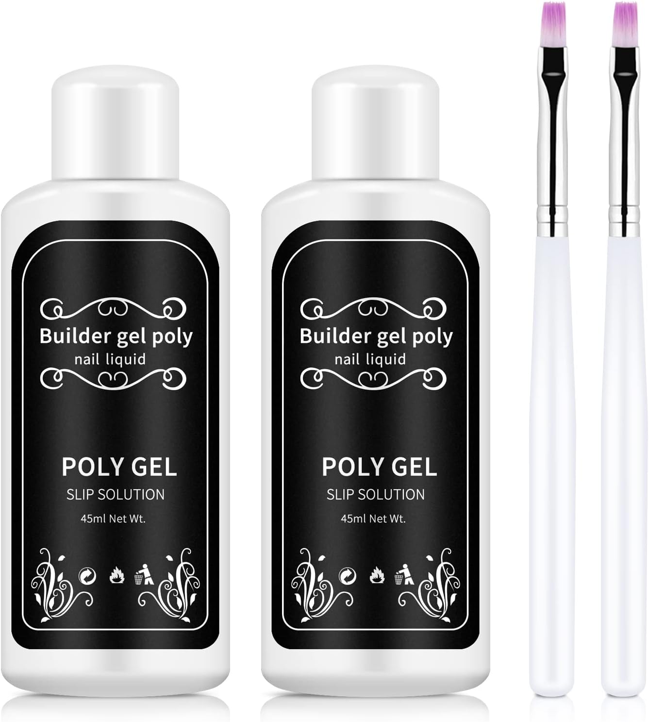 Ownest 2 Pcs Nail Extension Gel Solution,Quick Poly Gel Slip Solution,Nail Extension Gel Liquid Solution, Nail Gel Liquid Extension,Nail Gel Builder Liquid,for Nail Art DIY Nail, by Ownest Beauty